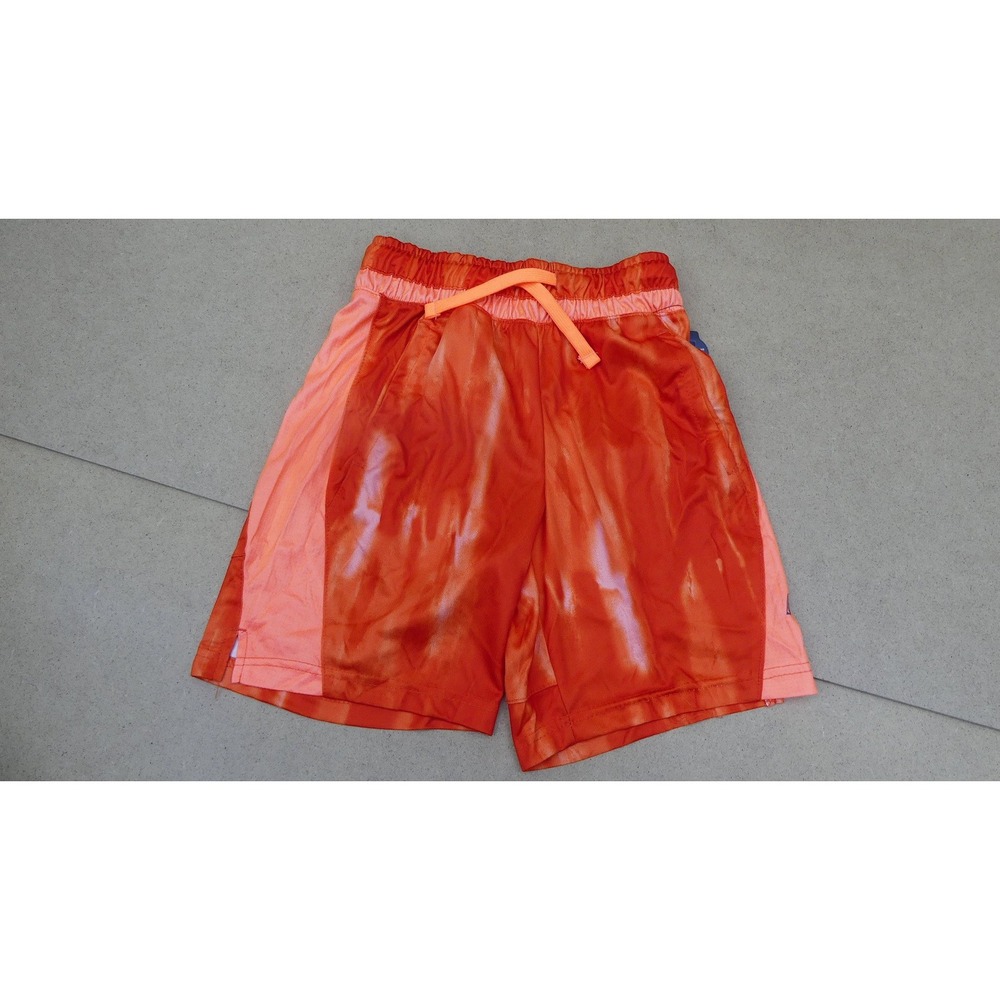 Russell Printed Shorts Boys M (8) Orange Athletic Tie Dye Drawstring